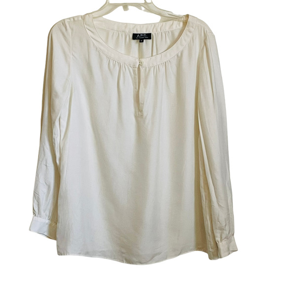 A.P.C. Tops - A.P.C. Keyhole Front Ivory Long Sleeve Blouse Medium